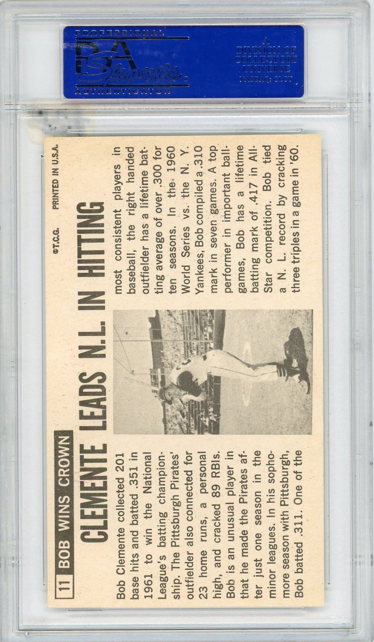 1964 Topps Giants Bob Clemente #11 PSA 8