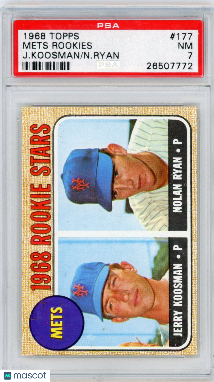 1968 Topps Mets Rookies #177 J. Koosman N. Ryan PSA 7