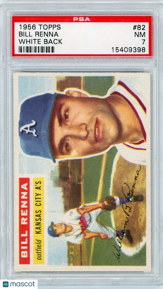 1956 Topps Bill Renna #82 White Back PSA 7