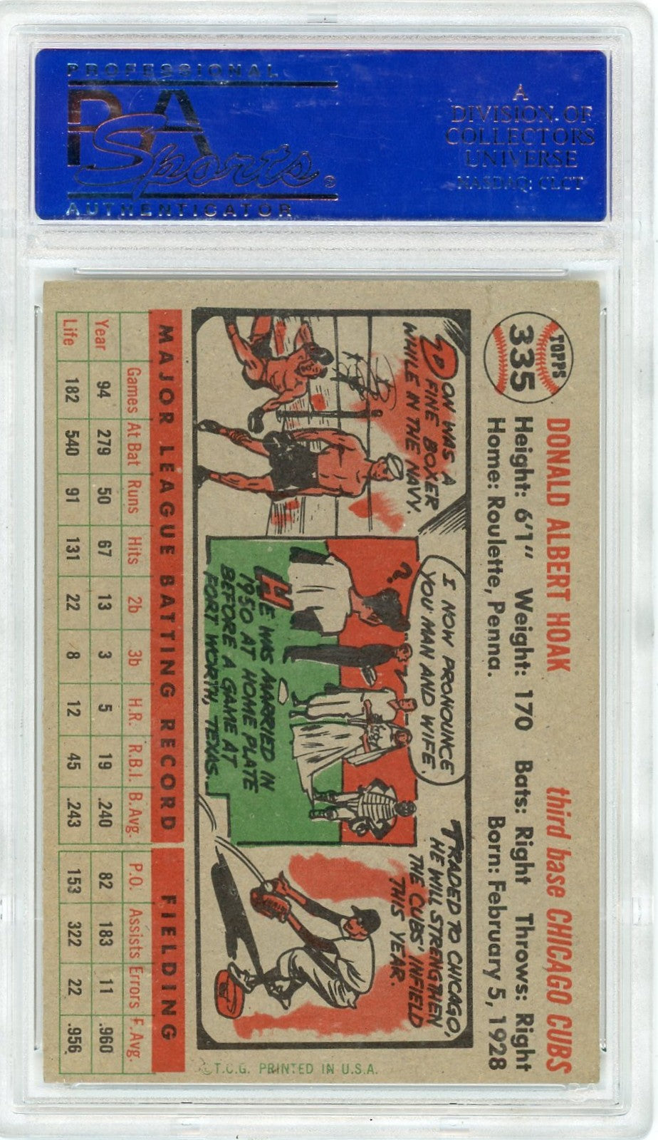 1956 Topps Don Hoak #335 PSA 7