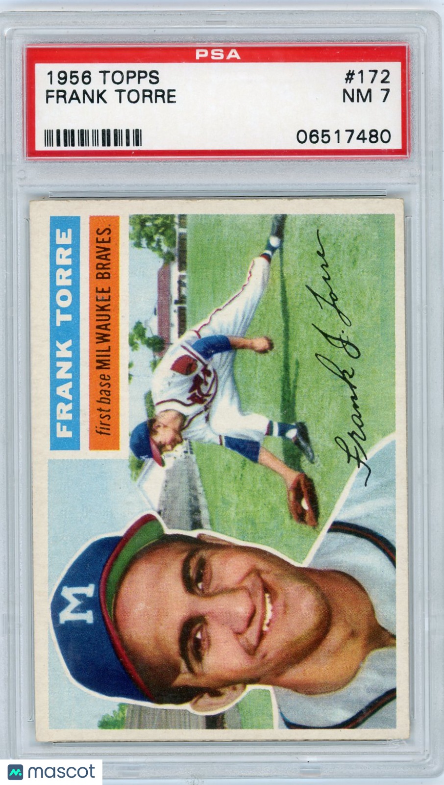 1956 Topps Frank Torre #172 Gray Back PSA 7