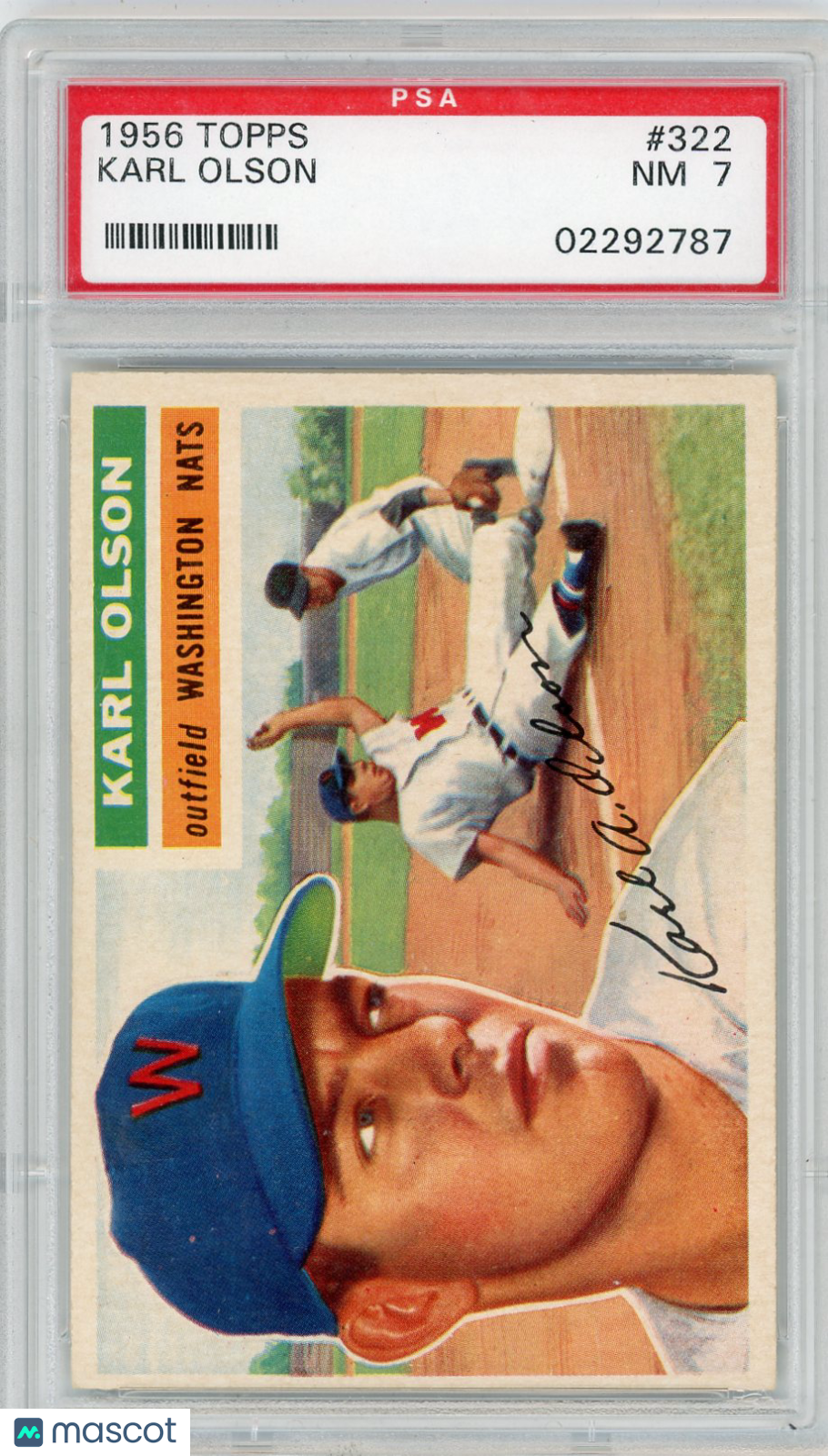 1956 Topps Karl Olson #322 PSA 7