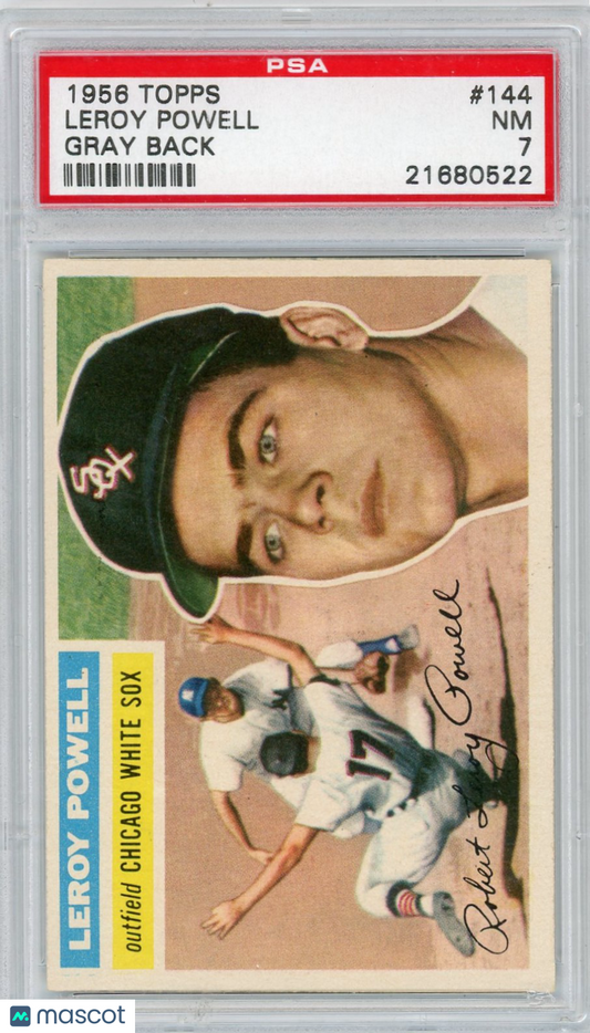1956 Topps Leroy Powell #144 Gray Back PSA 7