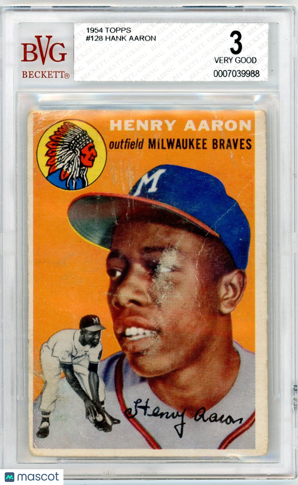 1954 Topps Hank Aaron #128 BVG 3 Rookie