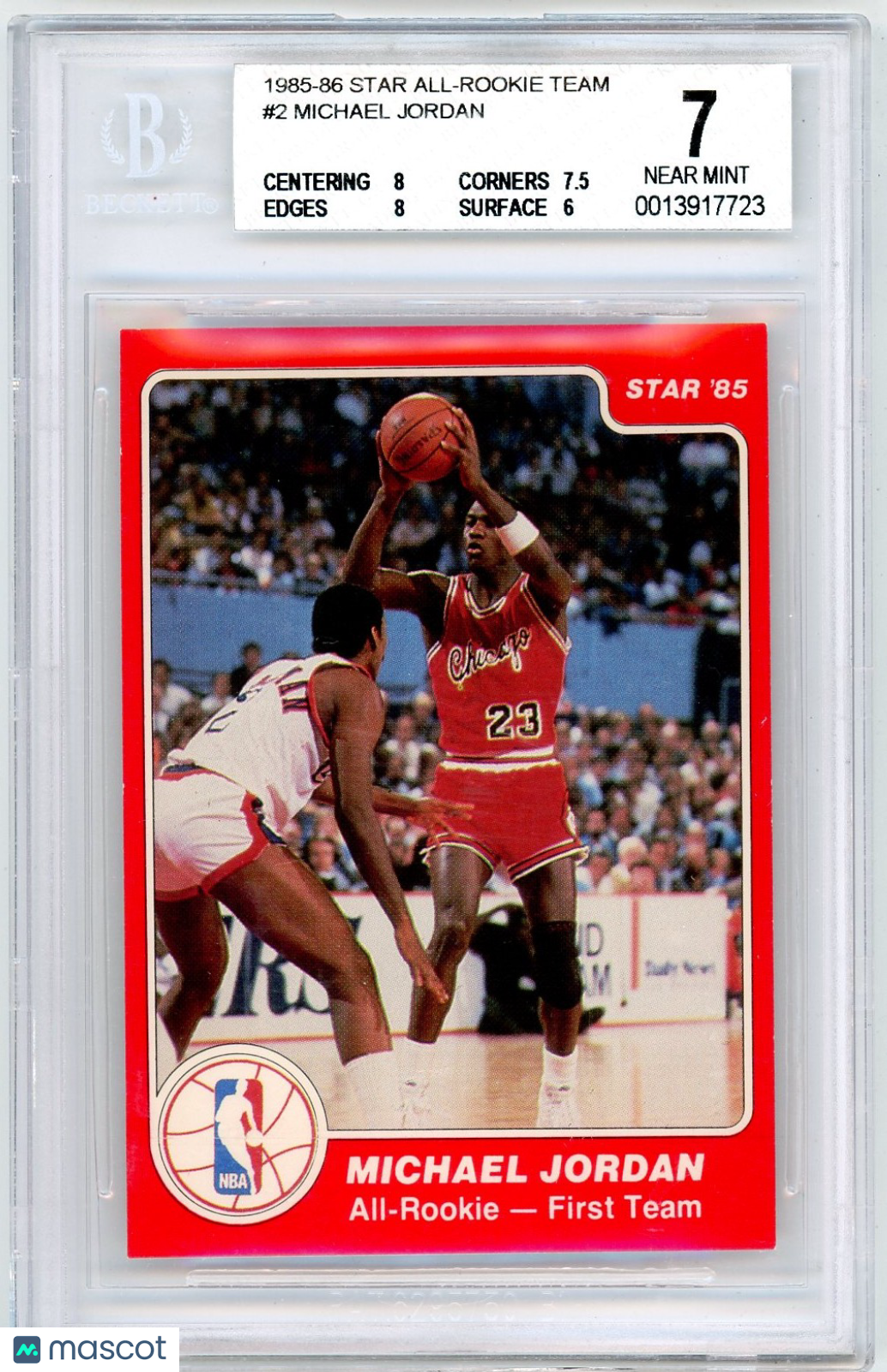 1985 Star All-Rookie Team Michael Jordan #2 BGS 7