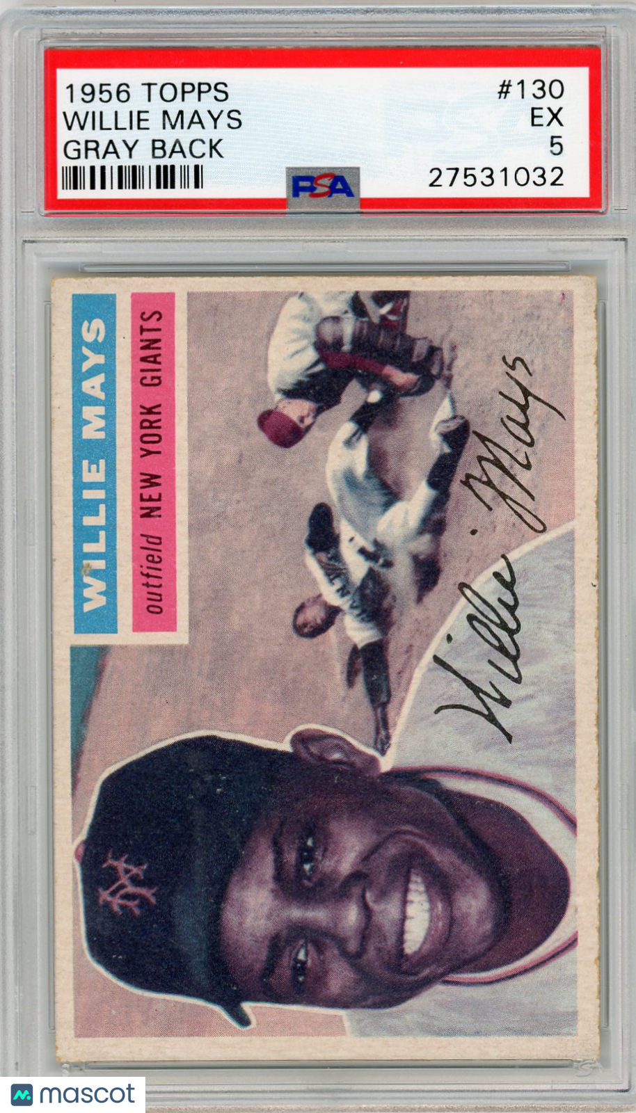 1956 Topps Willie Mays #130 Gray Back PSA 5