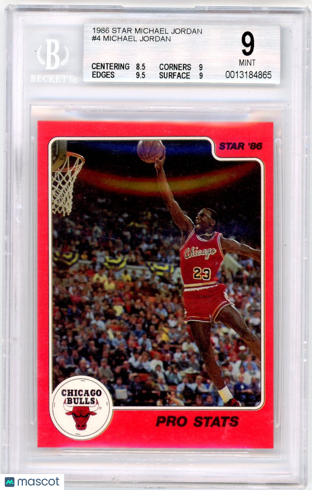 1986 Star Michael Jordan Pro Stats Michael Jordan #4 BGS 9 /Pro