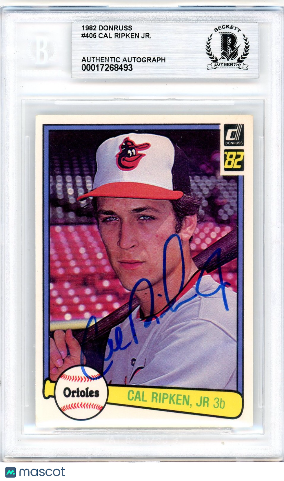 1982 Donruss Cal Ripken #405 BGS Authentic Rookie BAS Auto Authentic