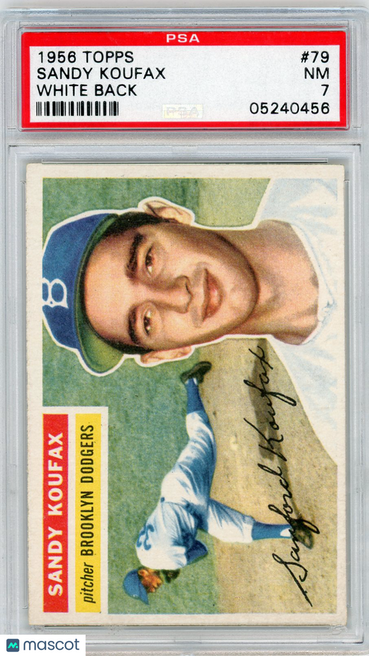 1956 Topps Sandy Koufax #79 White Back PSA 7