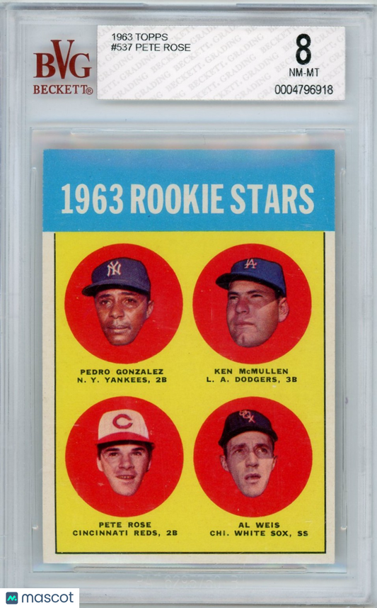 1963 Topps Pete Rose #537 BVG 8