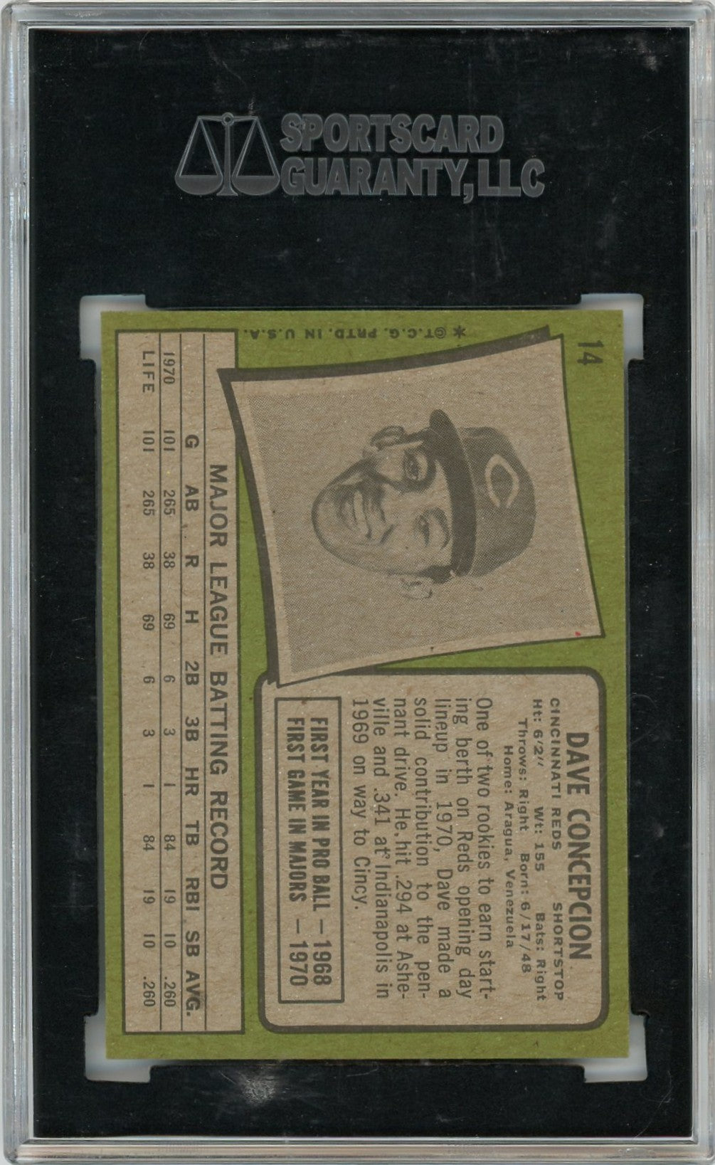 1971 Topps Dave Concepcion #14 SGC 9