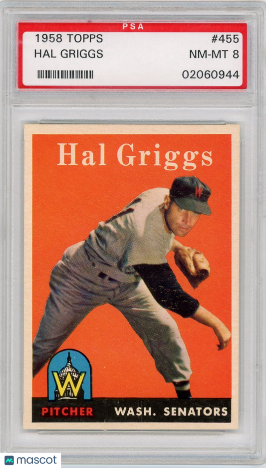 1958 Topps Hal Griggs #455 PSA 8