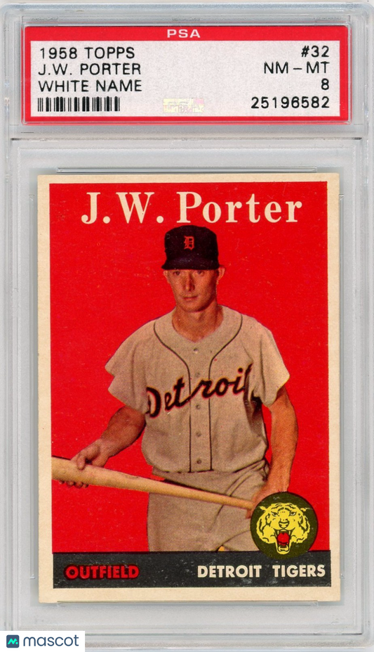 1958 Topps J. W. Porter #32 White Name PSA 8
