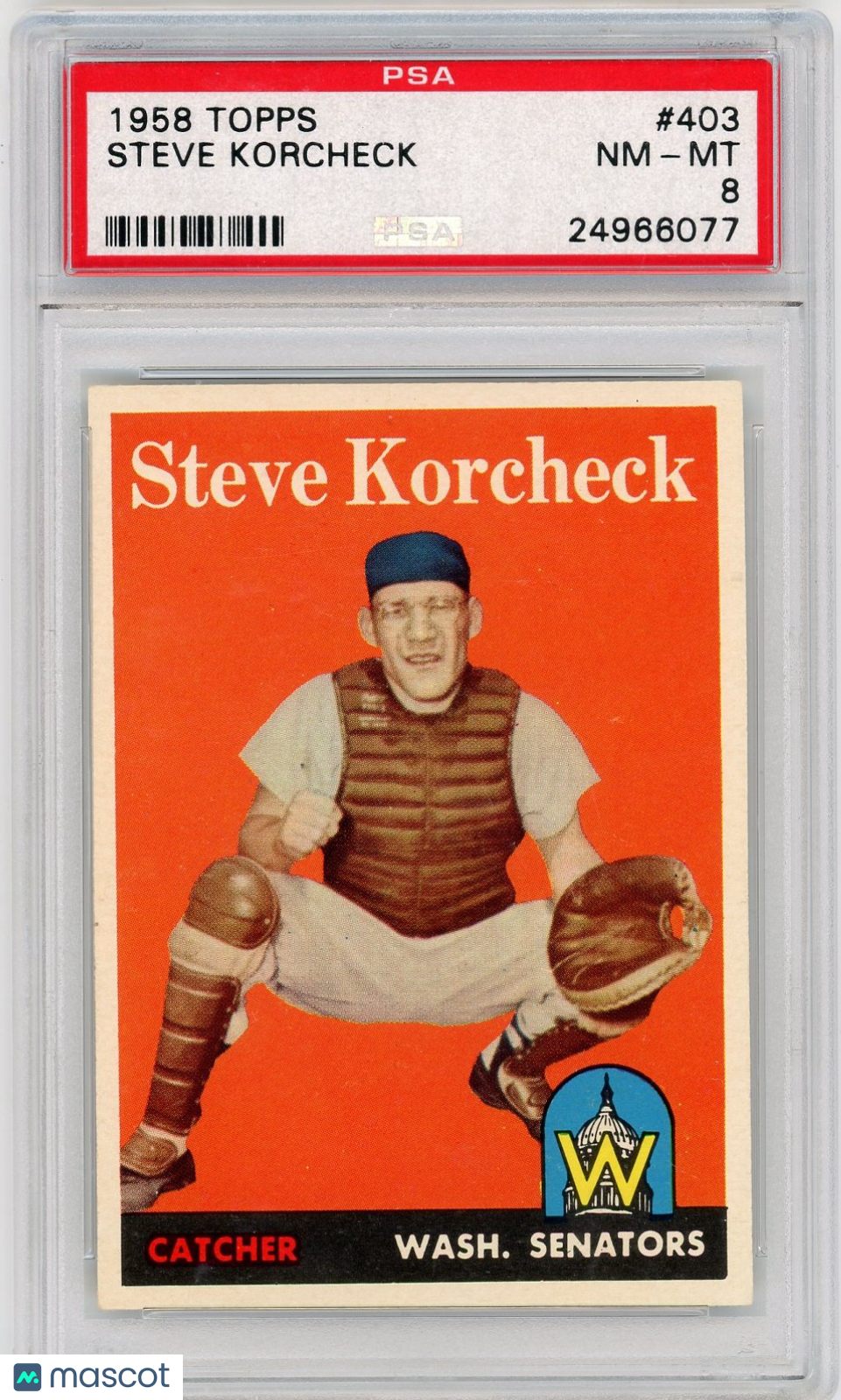 1958 Topps Steve Korcheck #403 PSA 8