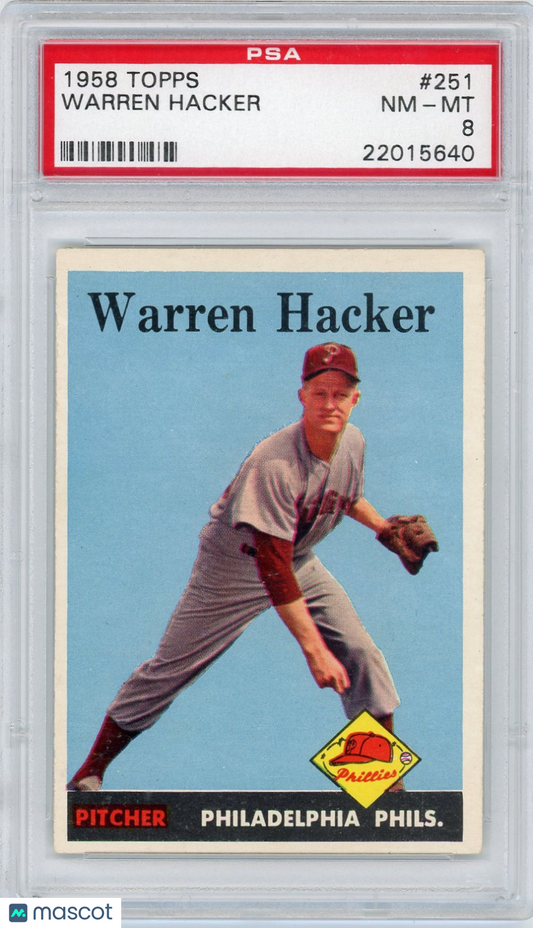 1958 Topps Warren Hacker #251 PSA 8