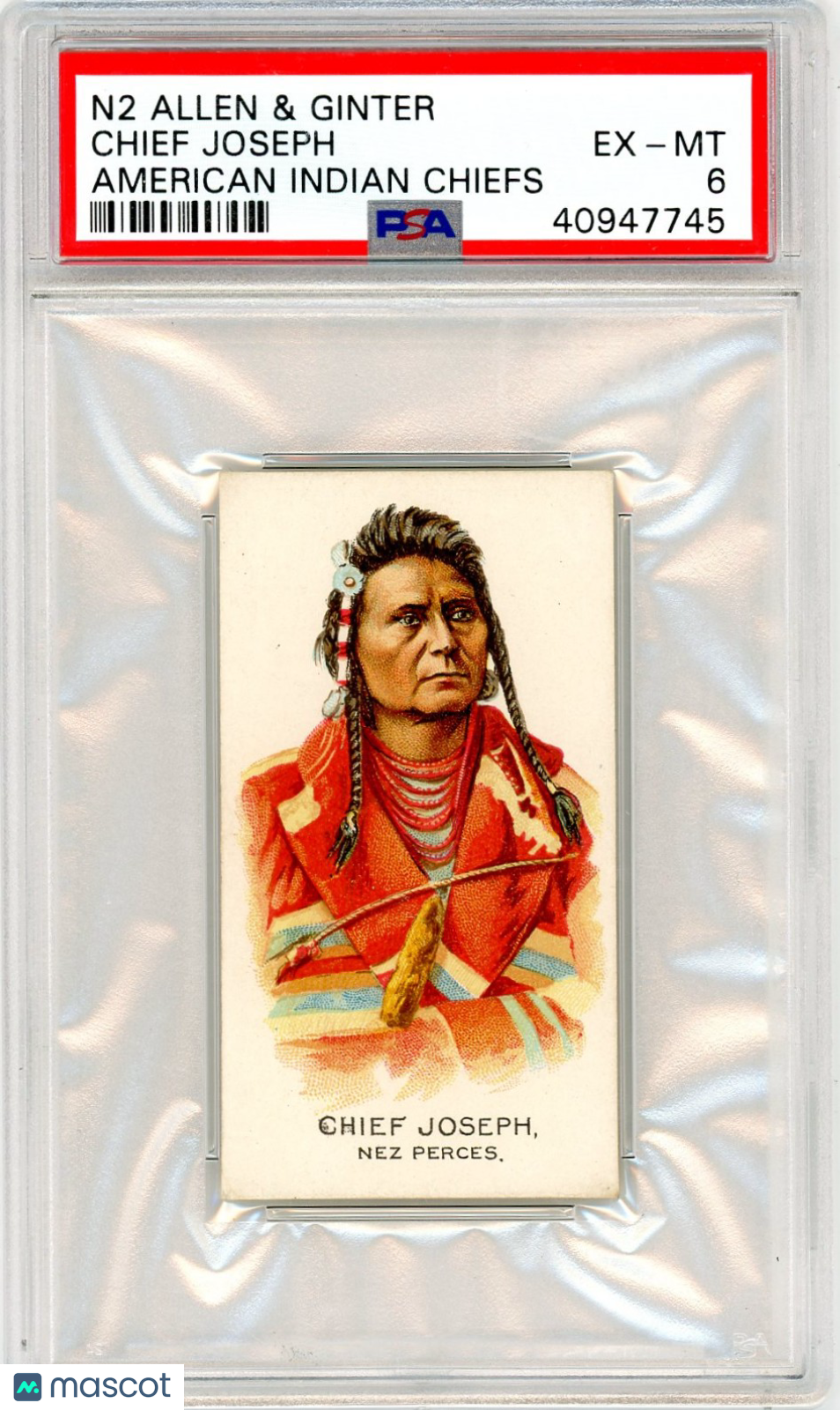 1888 N2 Allen & Ginter American Indian Chiefs Chief Joseph PSA 6