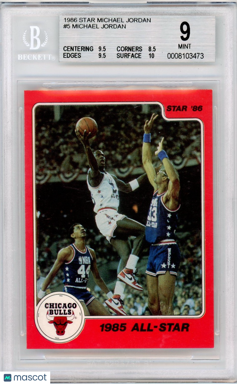 1986 Star Michael Jordan 1985 All-Star Michael Jordan #5 BGS 9 /1985