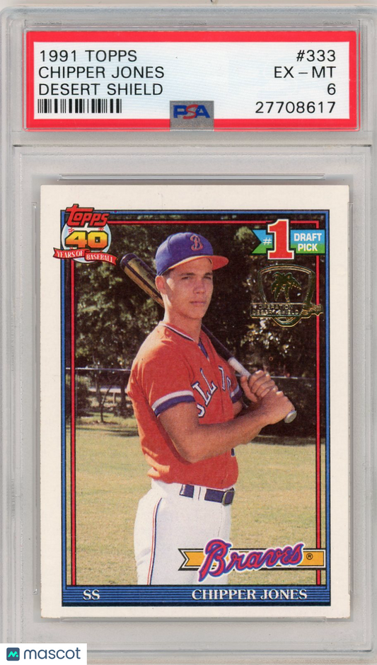 1991 Topps Desert Shield Chipper Jones #333 PSA 6