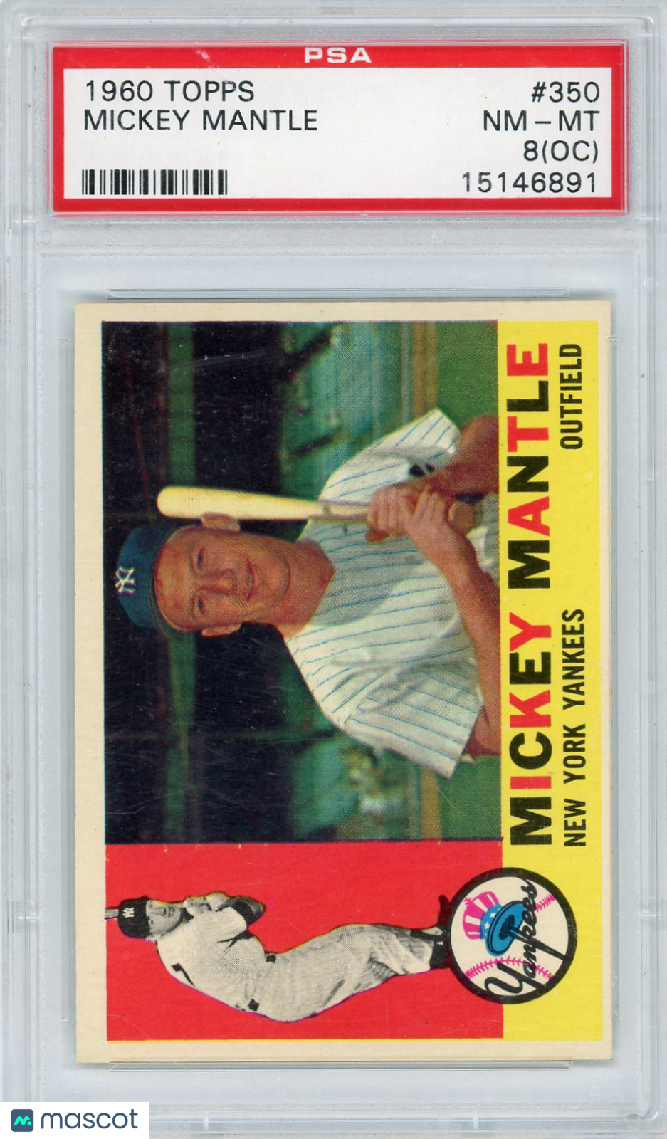 1960 Topps Mickey Mantle #350 PSA 8 Oc