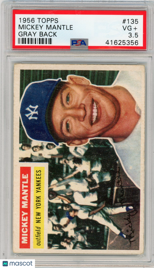 1956 Topps Mickey Mantle #135 Gray Back PSA 3.5