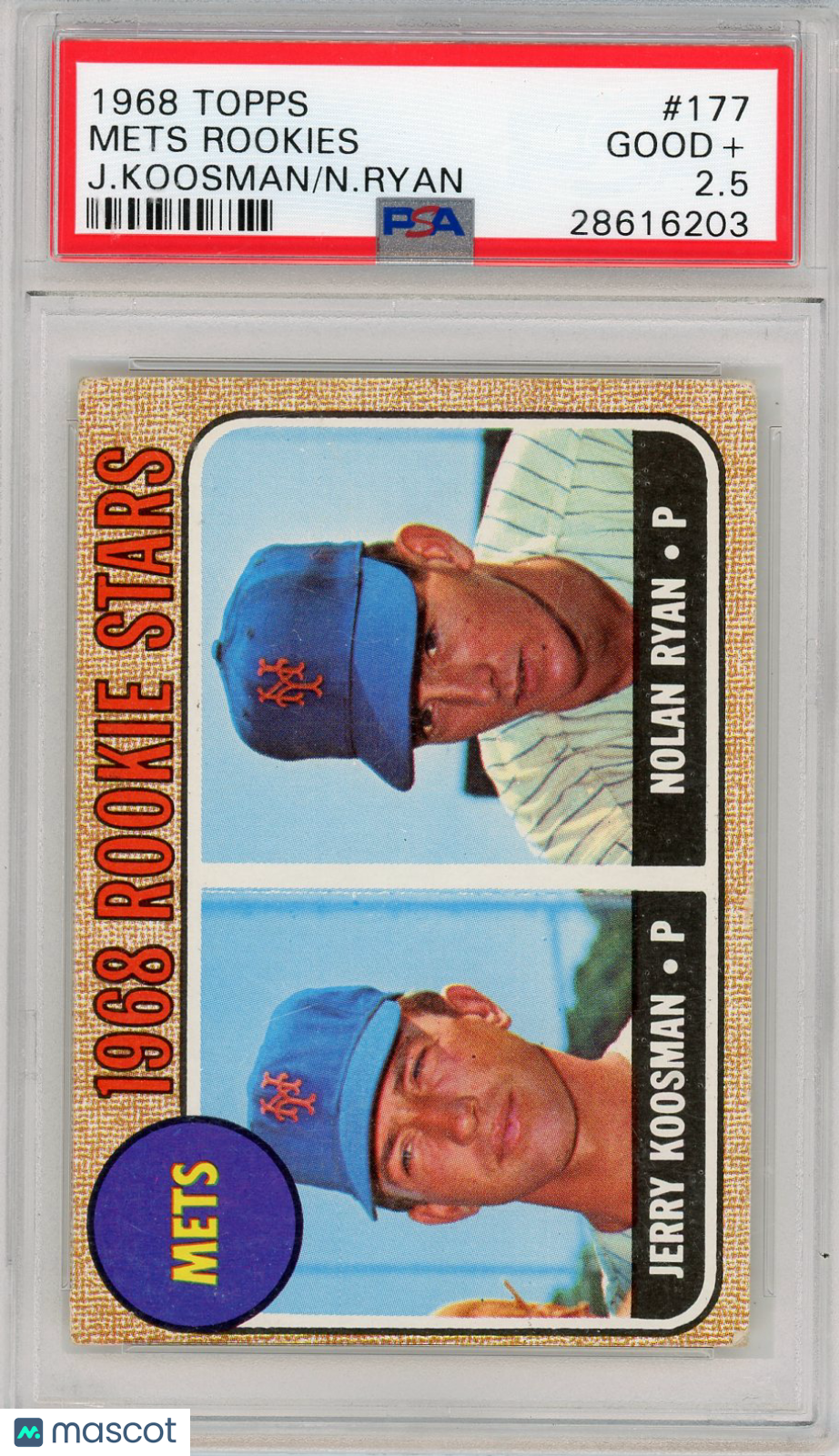 1968 Topps Mets Rookies #177 J. Koosman N. Ryan PSA 2.5