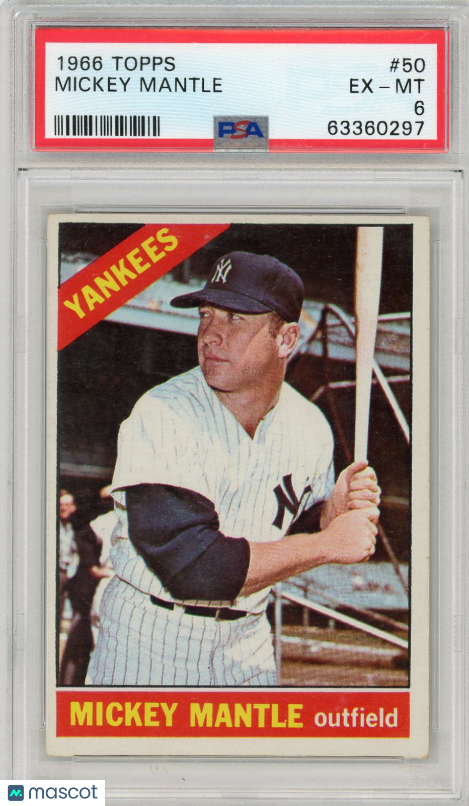 1966 Topps Mickey Mantle #50 PSA 6