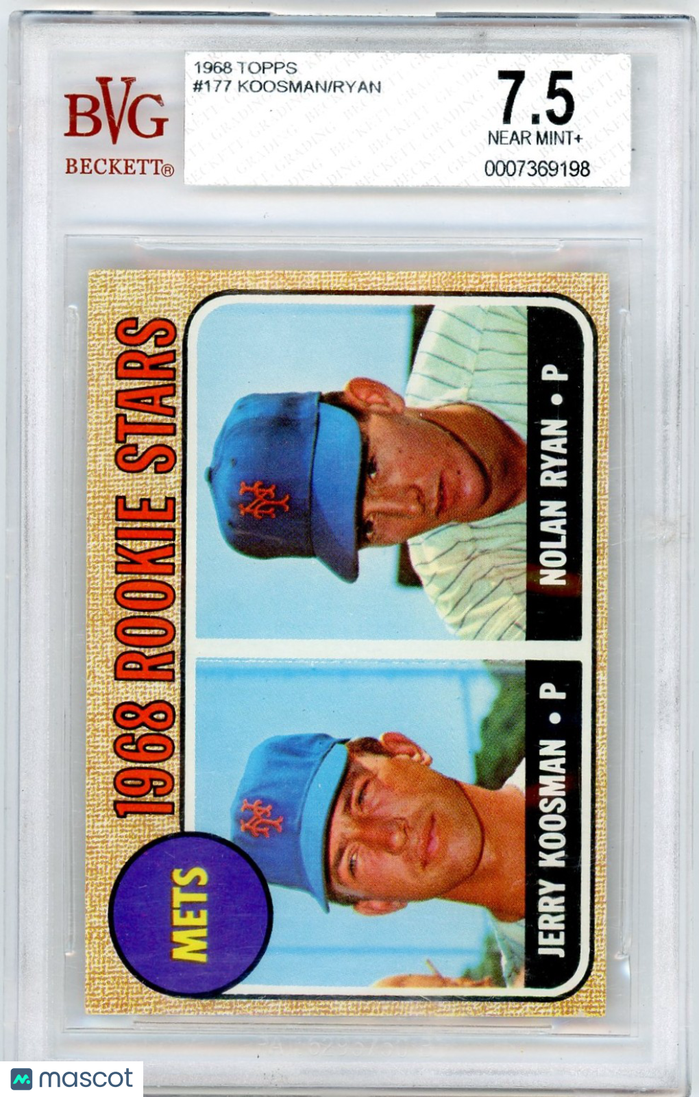 1968 Topps Jerry Koosman Rookie Stars #177 BVG 7.5 /Jerry Rookie