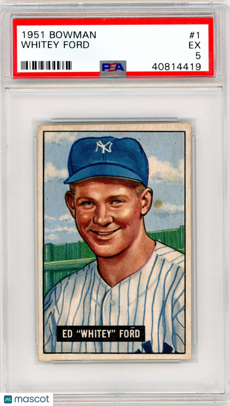 1951 Bowman Whitey Ford #1 PSA 5