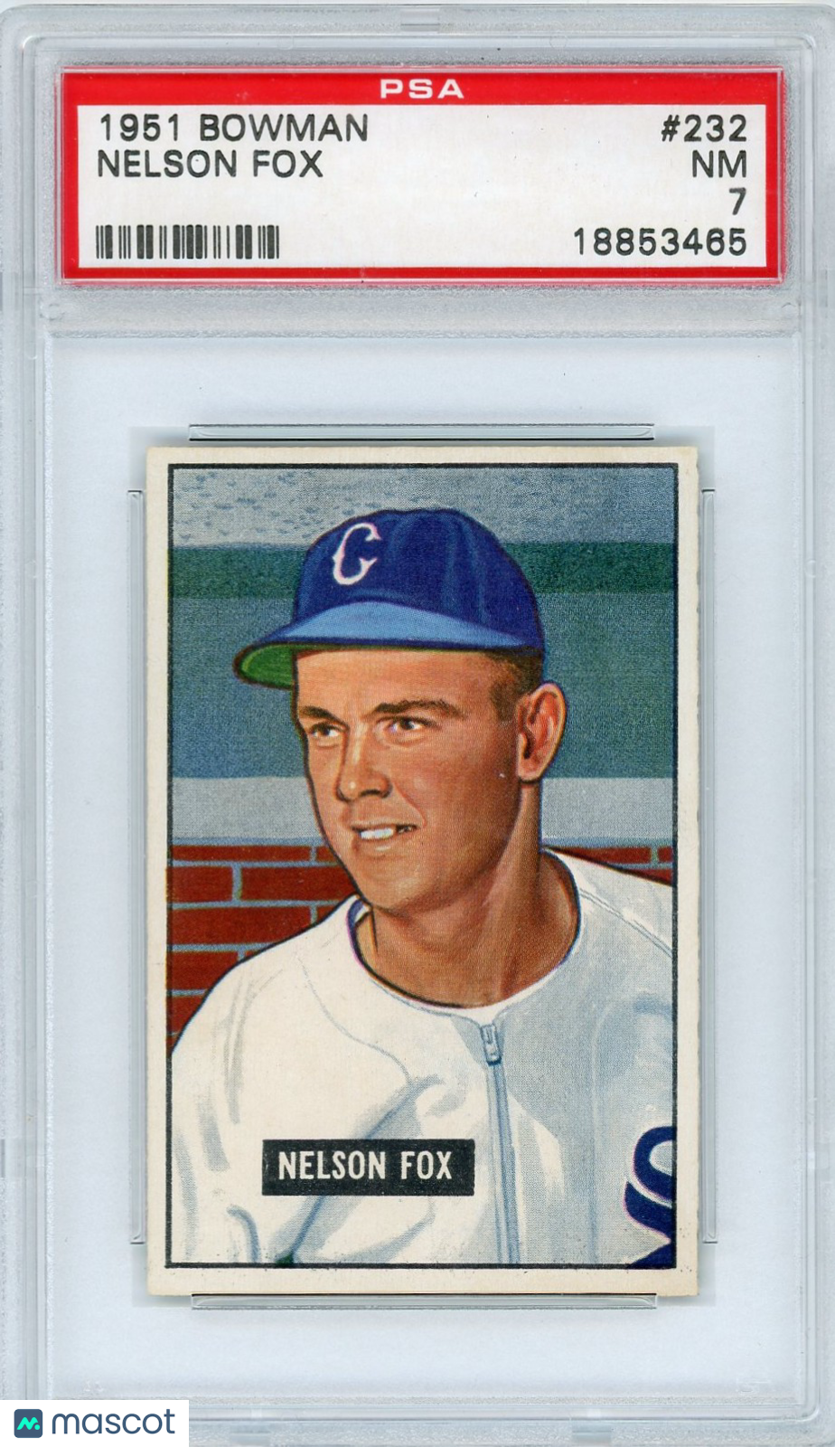 1951 Bowman Nelson Fox #232 PSA 7