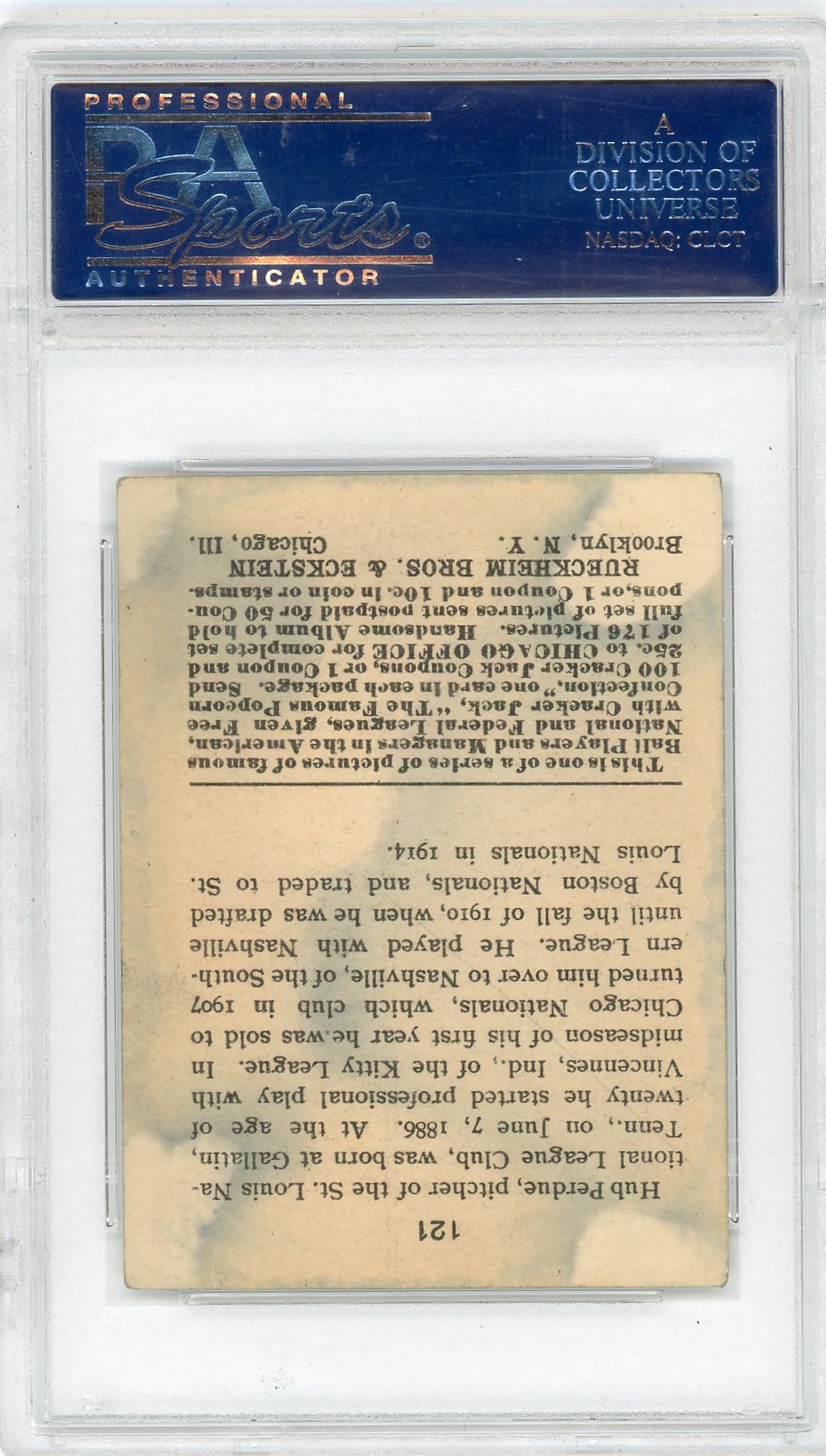 1915 Cracker Jack Hub Perdue #121 PSA 2