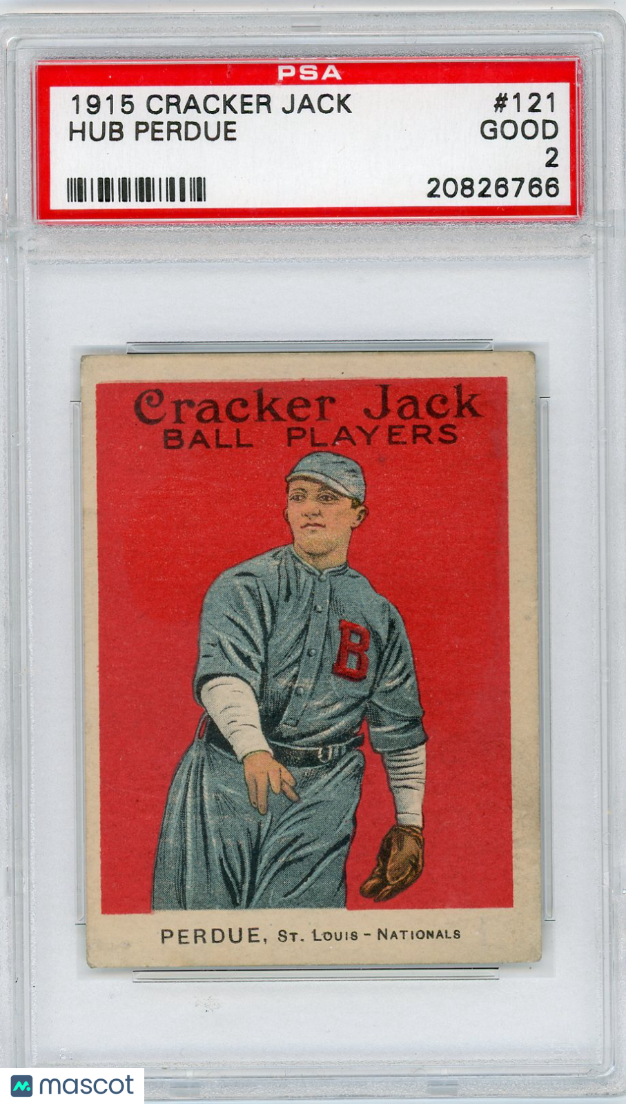 1915 Cracker Jack Hub Perdue #121 PSA 2
