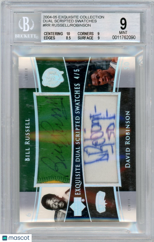2004 Exquisite Collection Dual Scripted Swatch D Robinson B Russell BGS 9 Auto 9