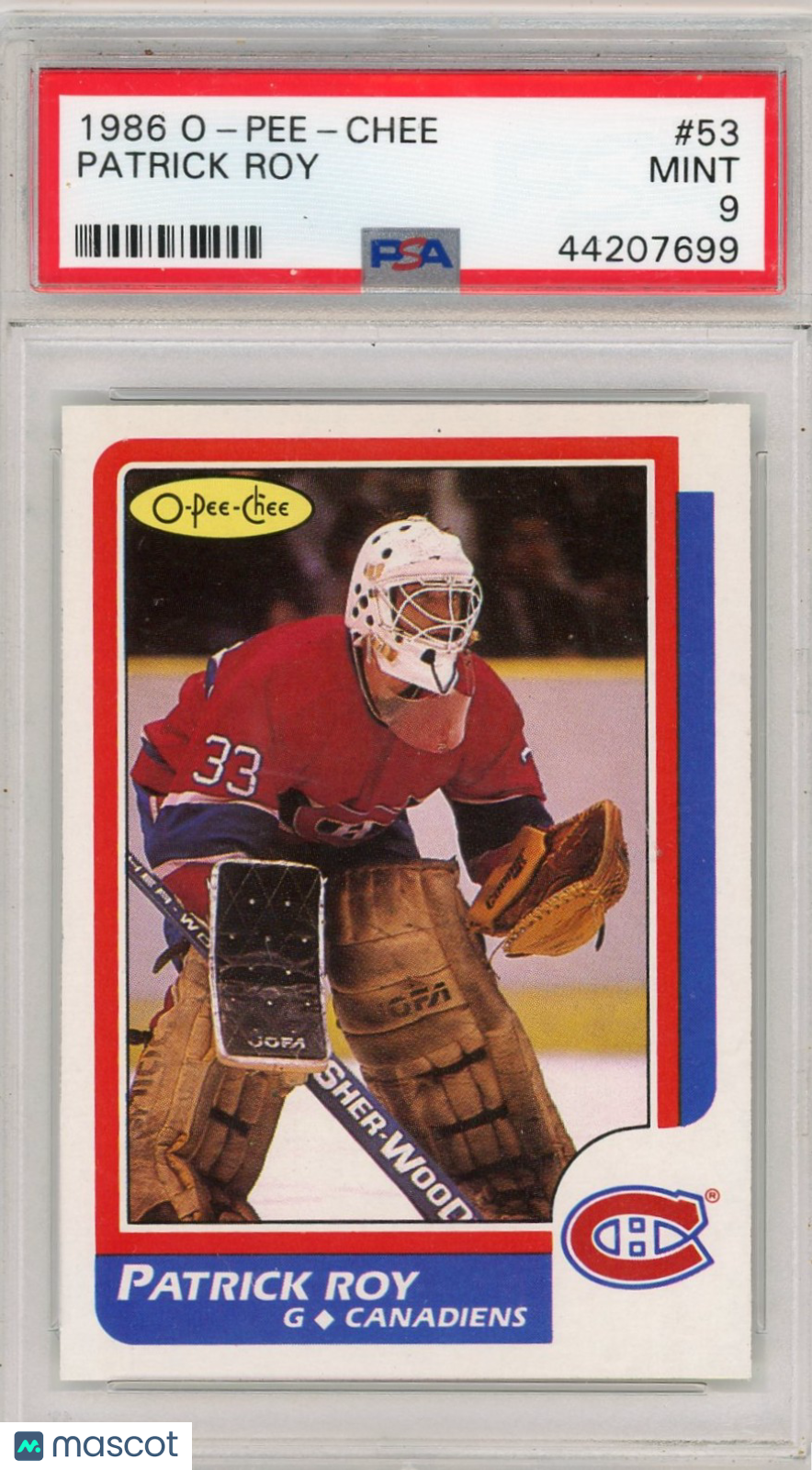 1986 O-Pee-Chee Patrick Roy #53 PSA 9