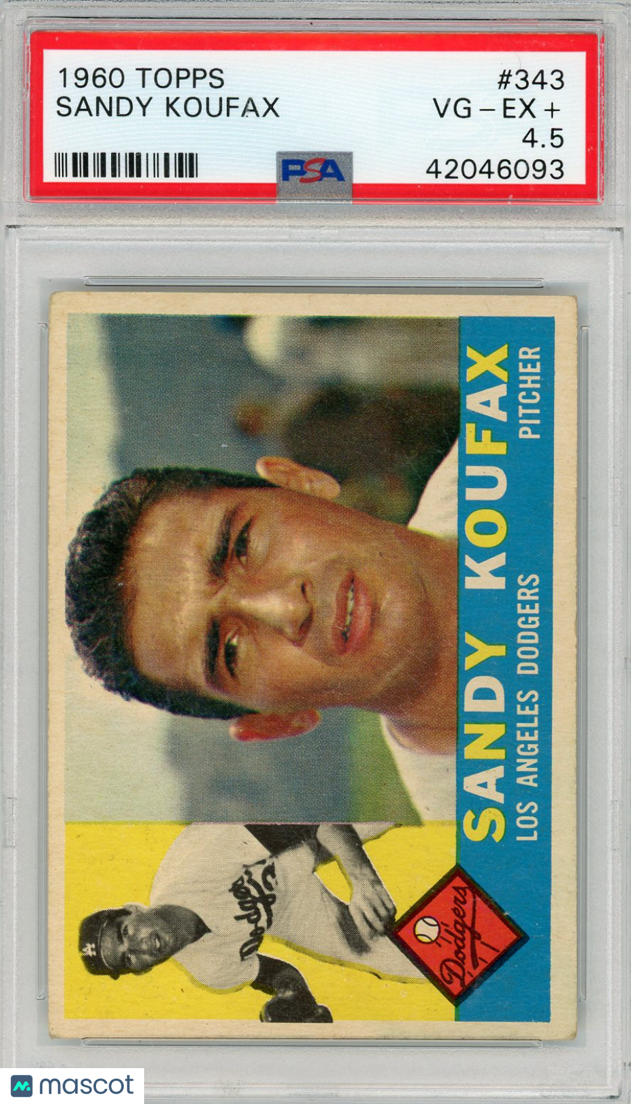 1960 Topps Sandy Koufax #343 PSA 4.5
