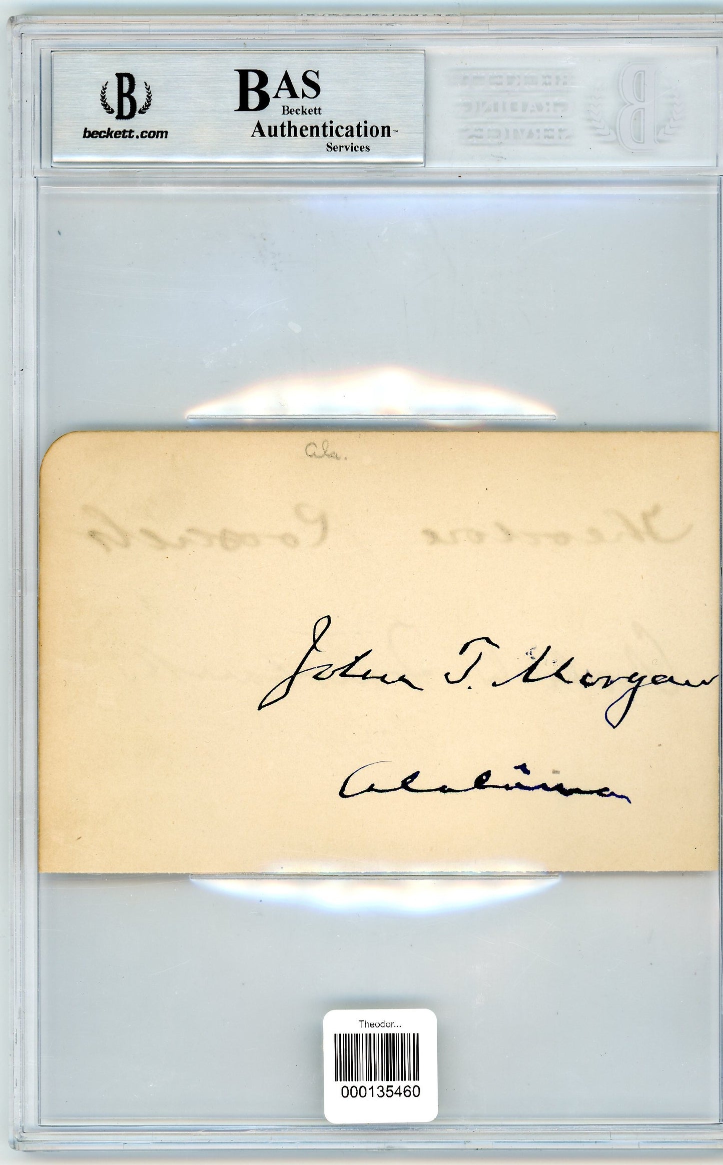 Theodore Roosevelt, Fairbanks, Morgan Cut BGS Authentic BAS Auto Authentic