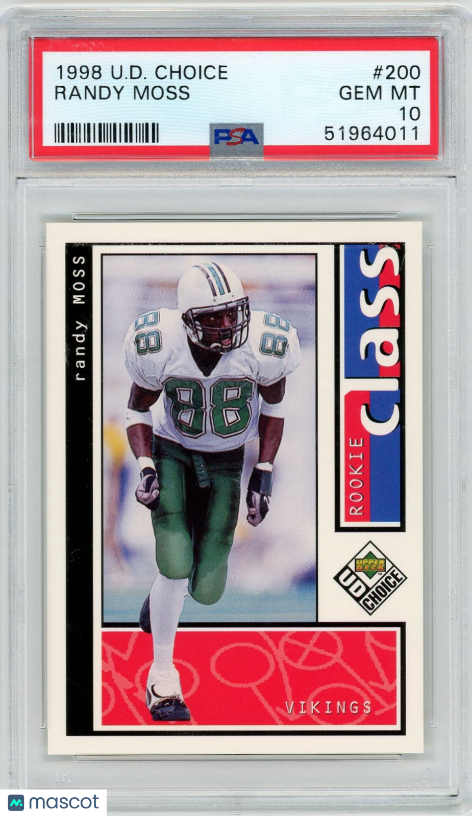 1998 UD Choice Randy Moss #200 PSA 10