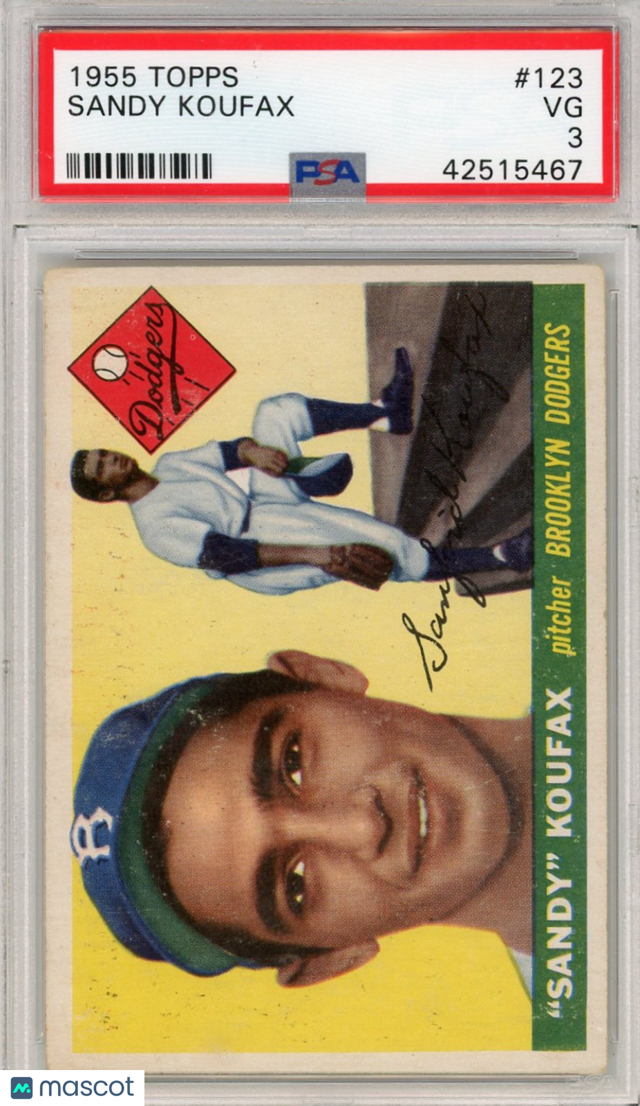 1955 Topps Sandy Koufax #123 PSA 3