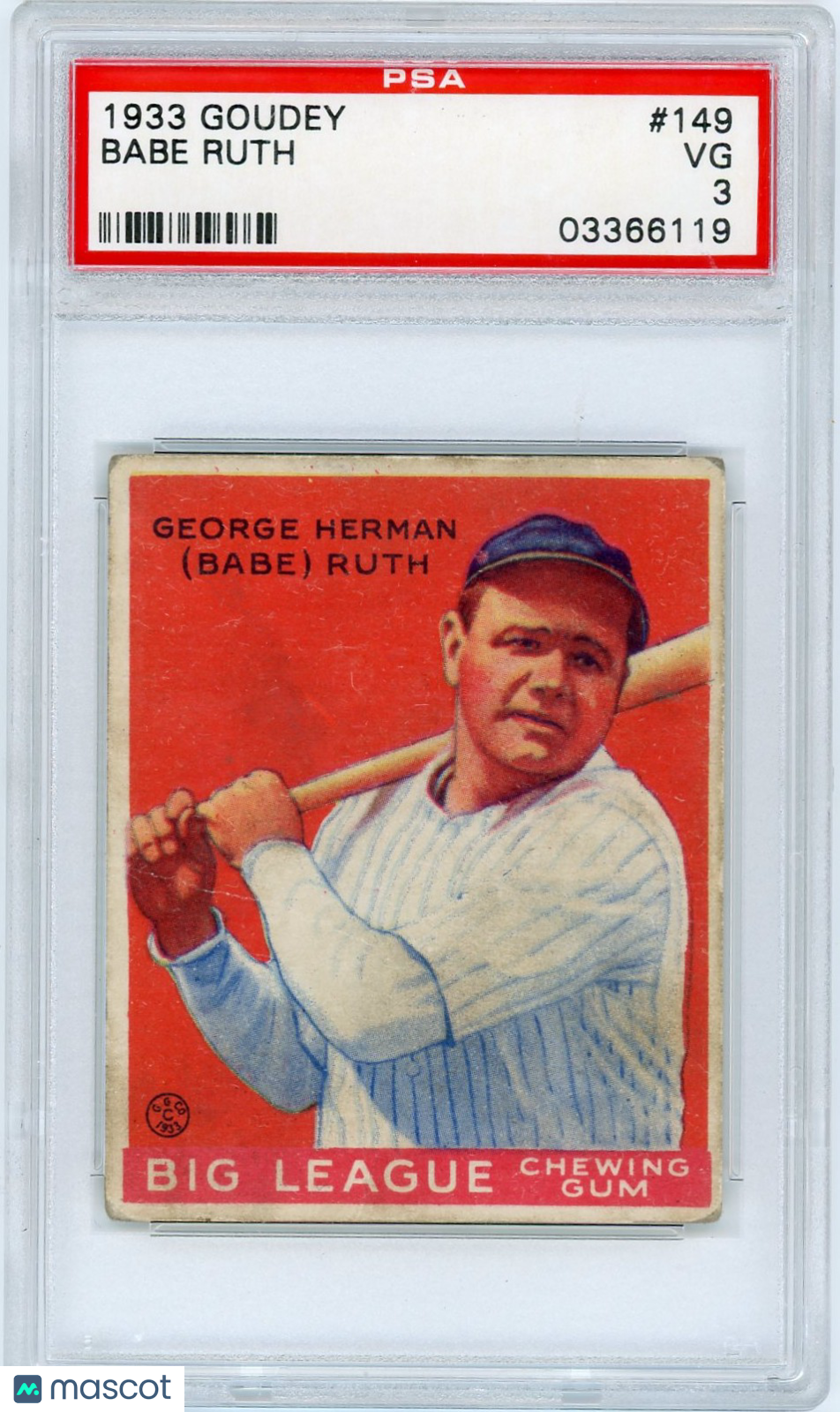1933 Goudey Babe Ruth #149 PSA 3