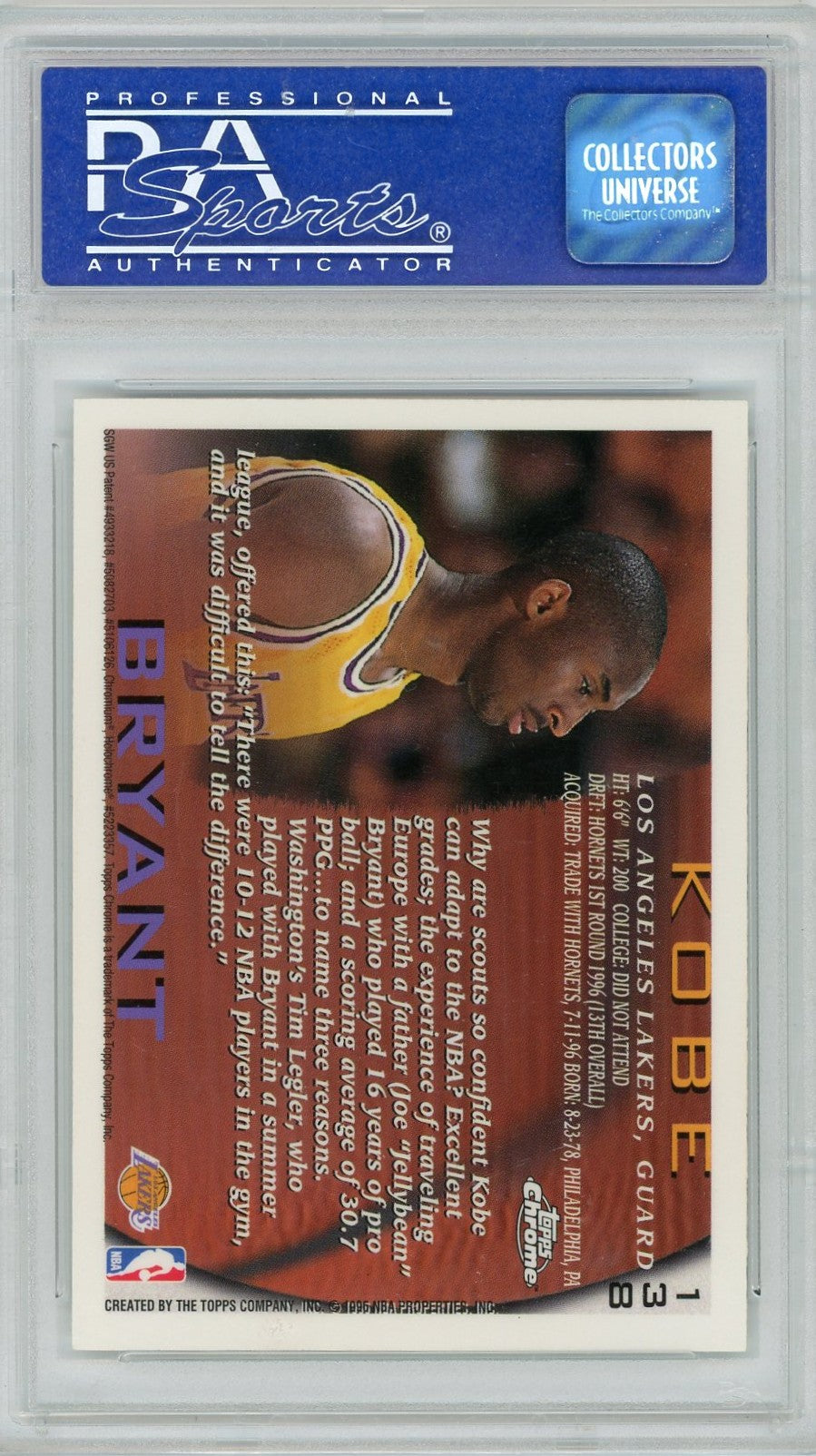 1996 Topps Chrome Kobe Bryant #138 PSA 9