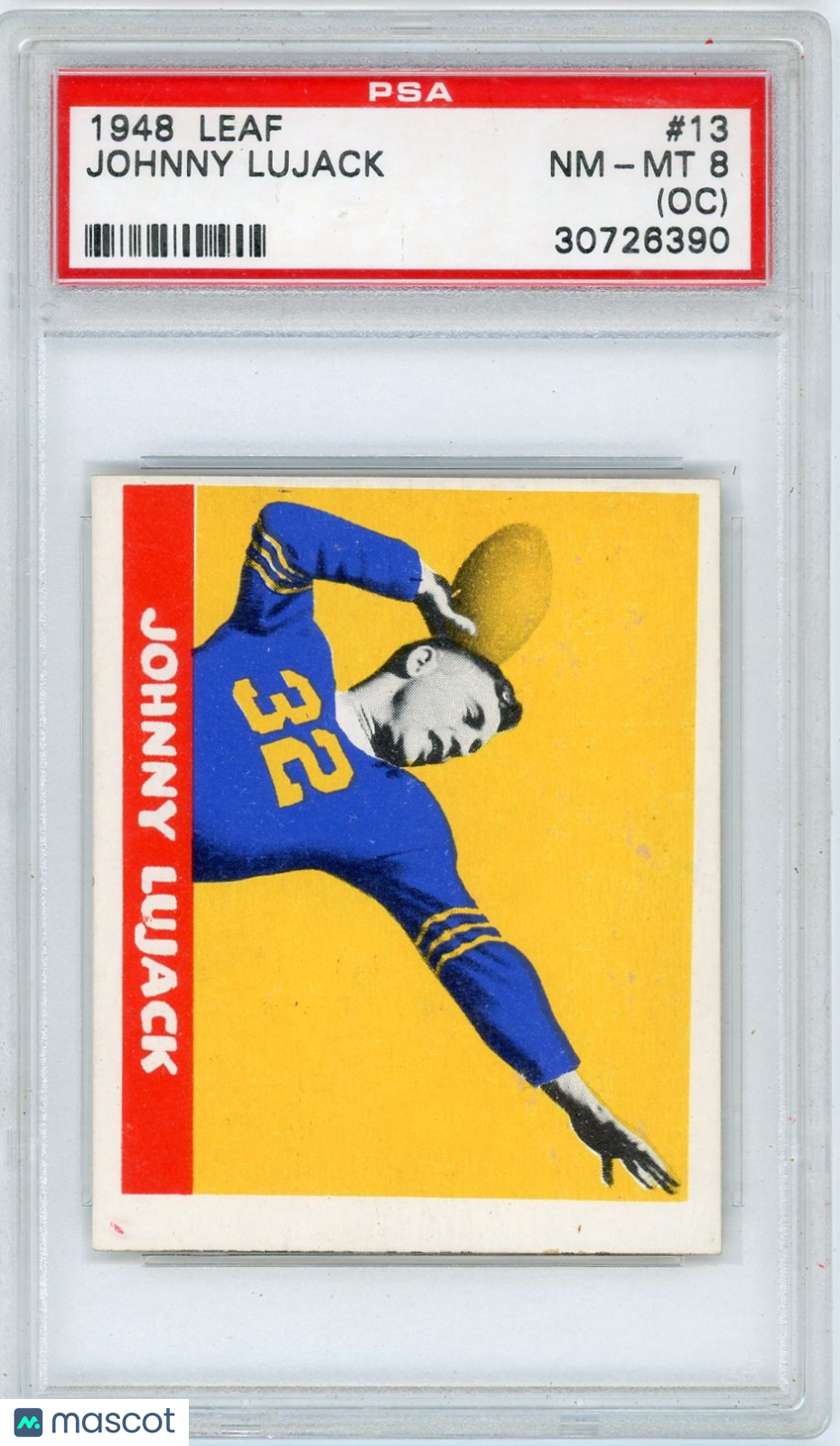 1948 Leaf Johnny Lujack #13 PSA 8 Oc