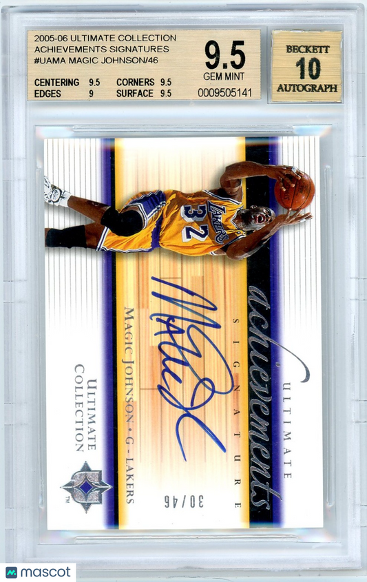 2005 Ultimate Collection Signatures Magic Johnson #UAMA BGS 9.5 /46 Auto 10