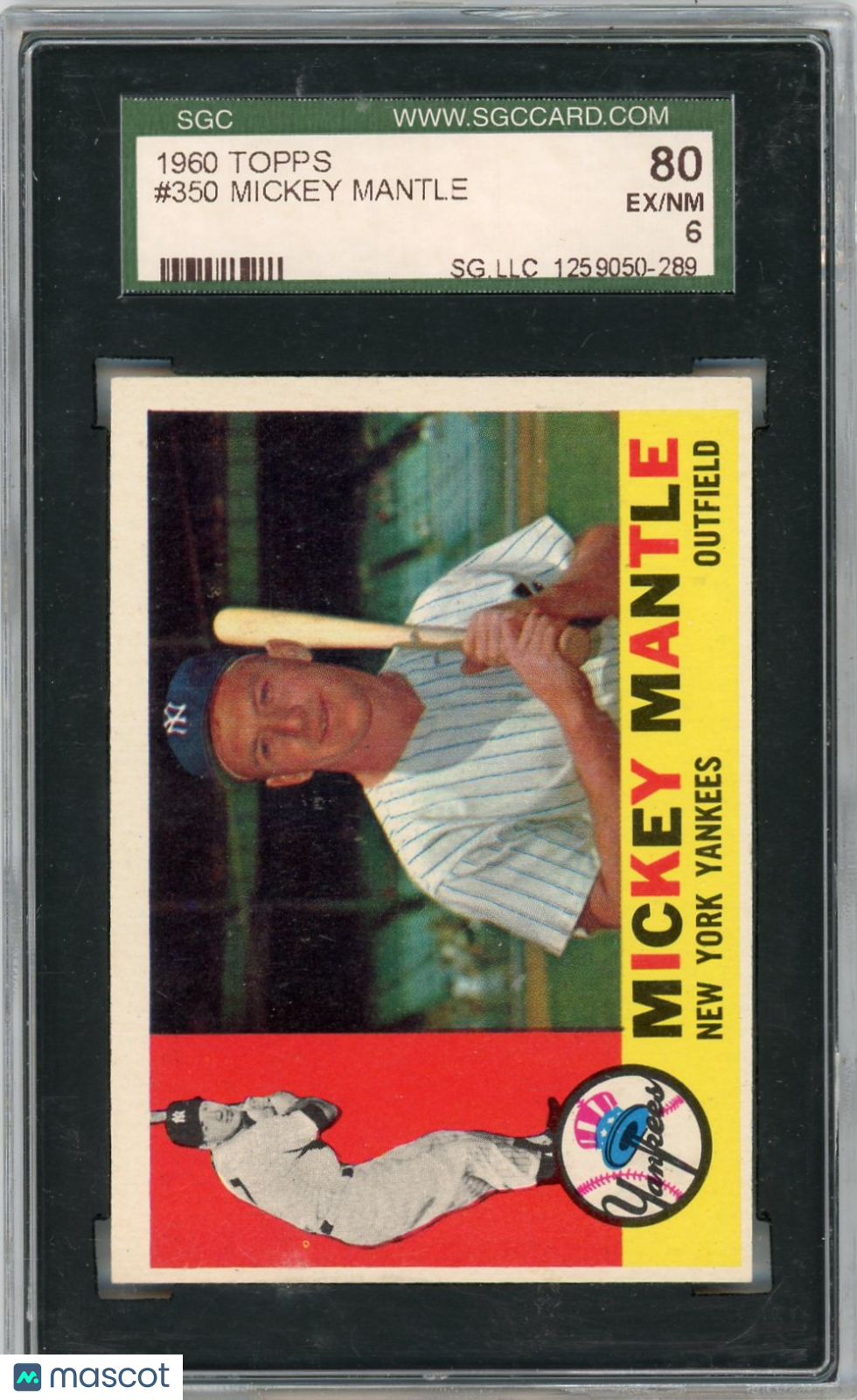 1960 Topps Mickey Mantle #350 SGC 6