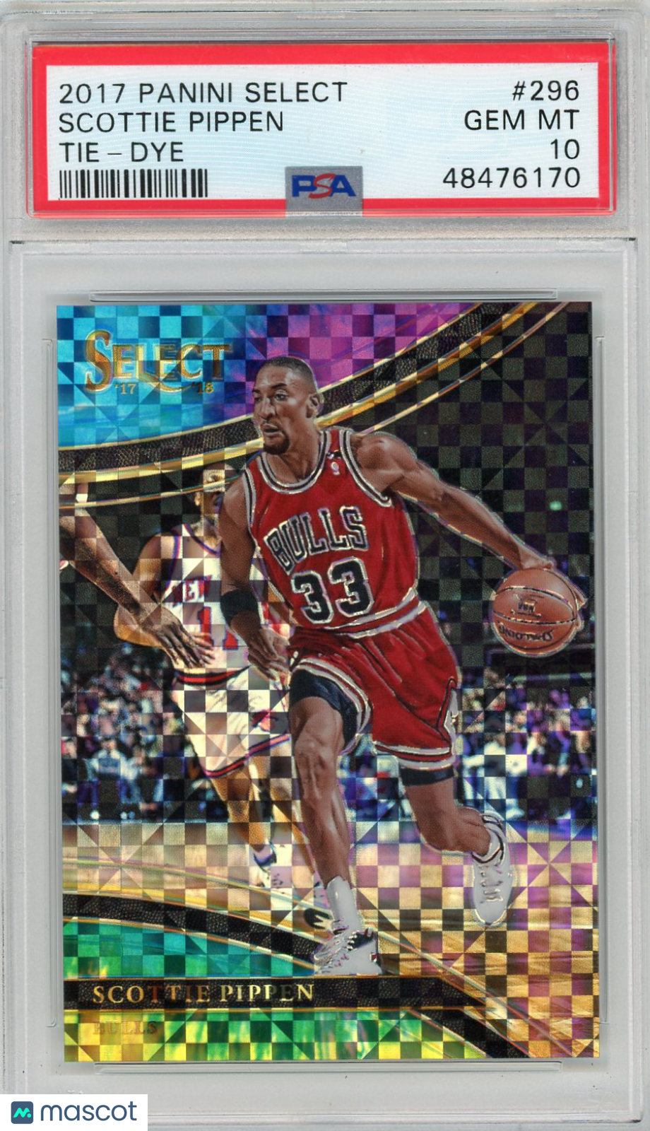 2017 Panini Select Scottie Pippen #296 Tie Dye Prizm PSA 10