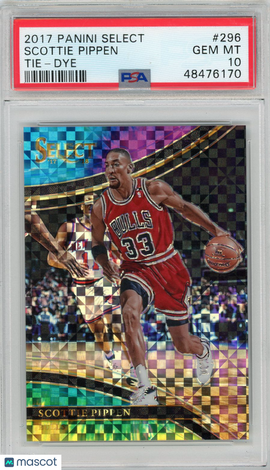 2017 Panini Select Scottie Pippen #296 Tie Dye Prizm PSA 10