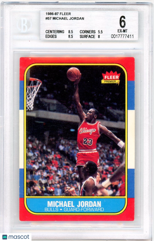 1986 Fleer Michael Jordan #57 BGS 6 Rookie