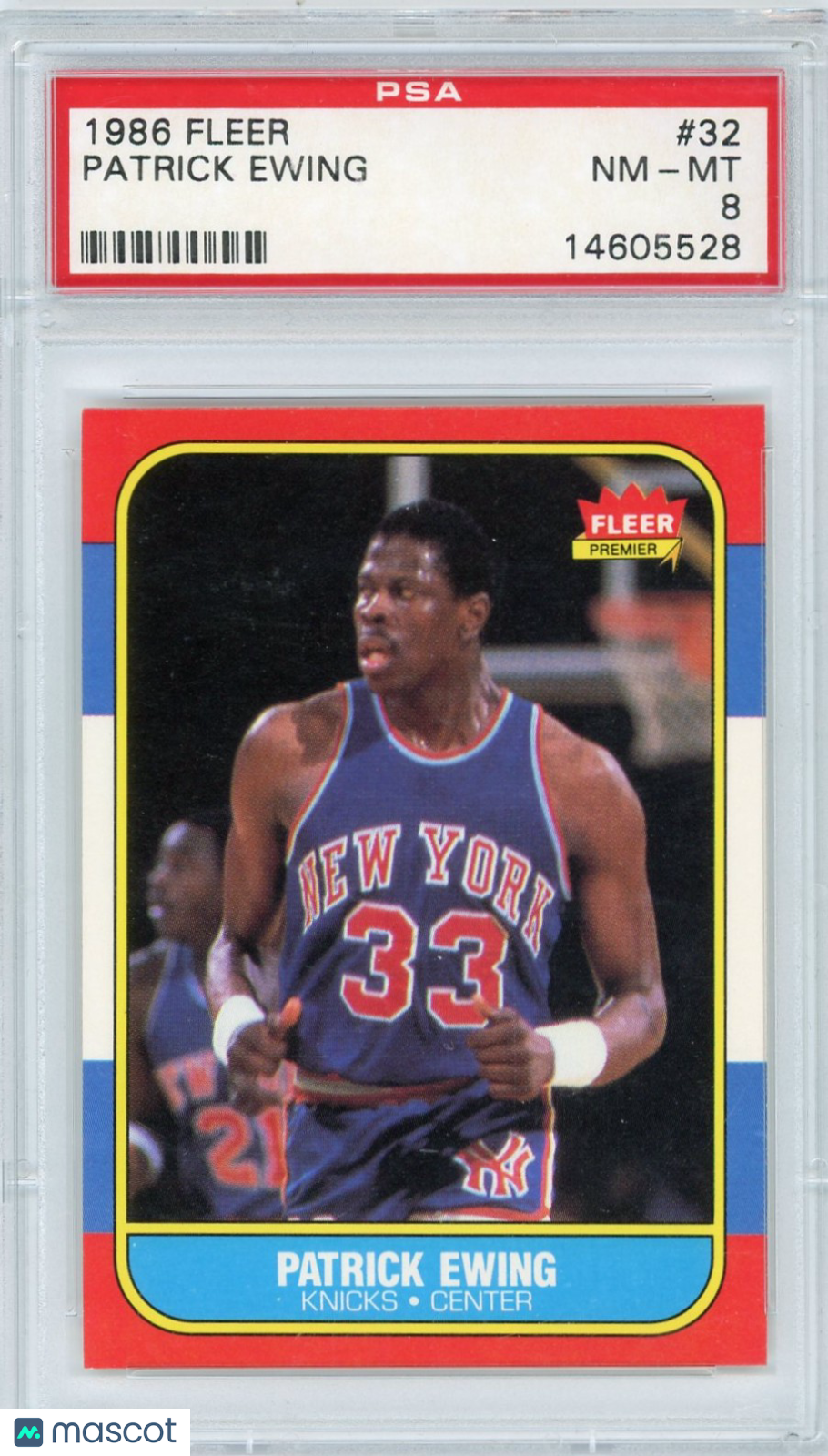 1986 Fleer Patrick Ewing #32 PSA 8