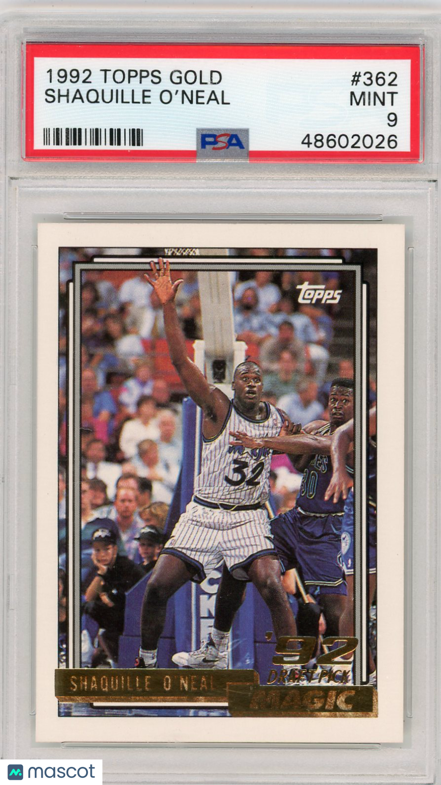 1992 Topps Gold Shaquille O'Neal #362 PSA 9
