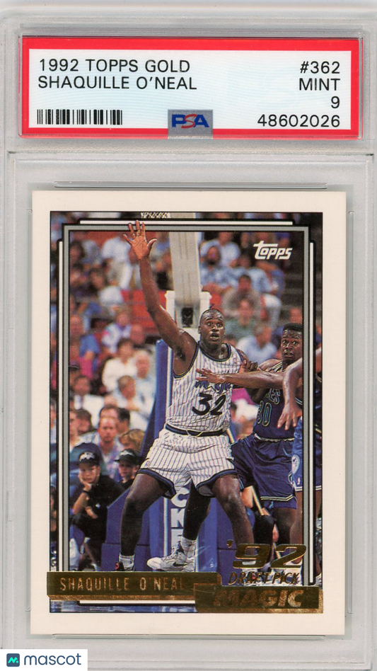 1992 Topps Gold Shaquille O'Neal #362 PSA 9