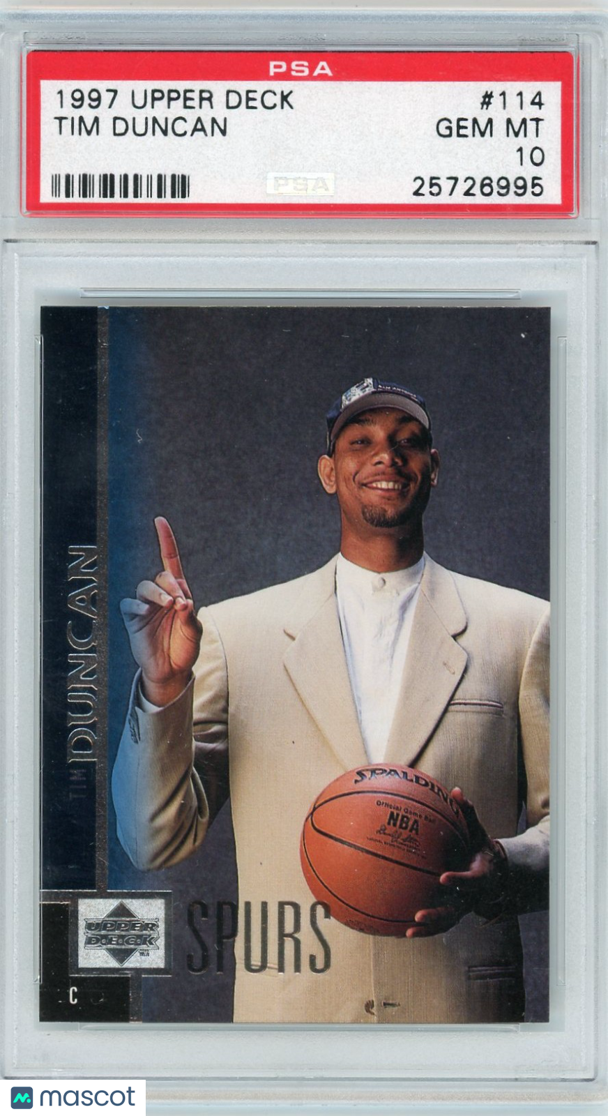 1997 Upper Deck Tim Duncan #114 PSA 10