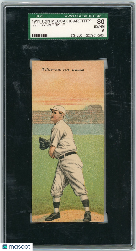 1911 T201 Mecca Cigarettes Merkle Wiltse SGC 6